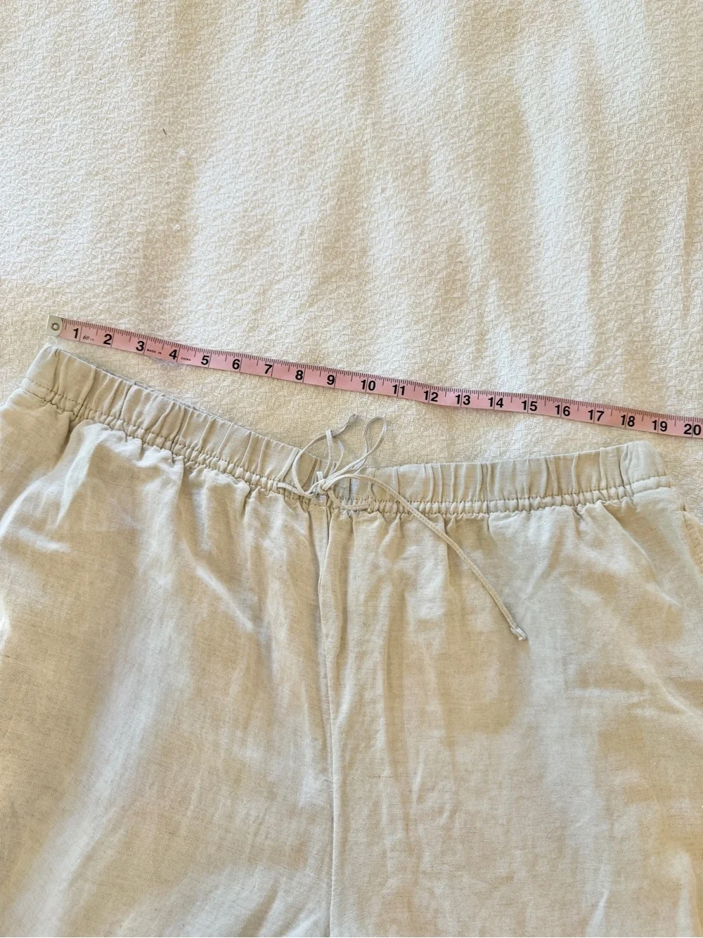 H&M Linen-Blend Wide Leg Pants Olive Green Light Beige XXL NWT NEW